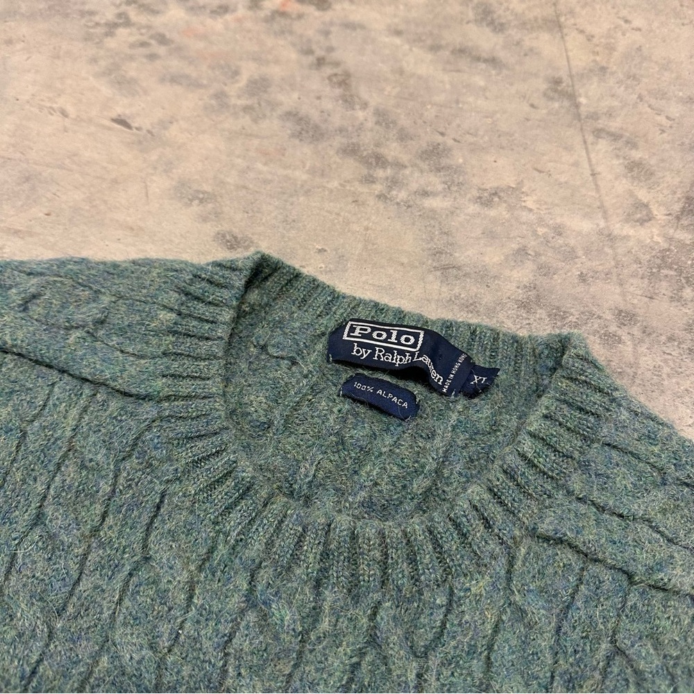 POLO Ralph Lauren mens cable knit 100% alpaca sweater XL - Picture 3 of 11